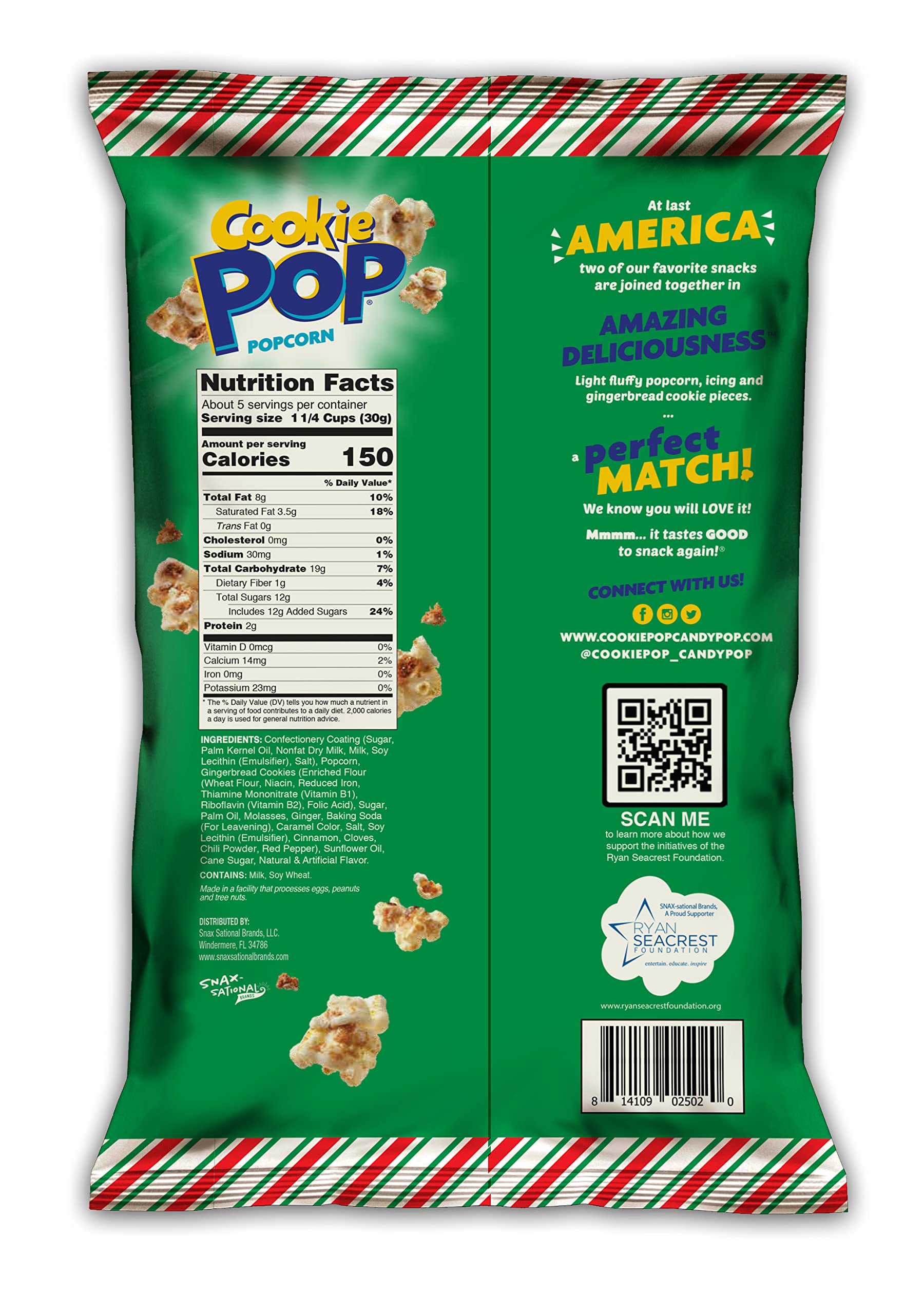 Amazon.com: COOKIE POP Iced Gingerbread Cookie Coated Popcorn